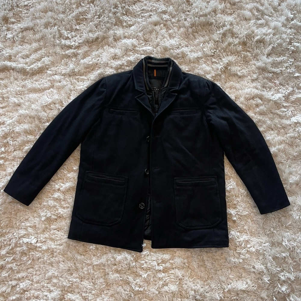Men's wool Black coat Jacket Sealjohn XL